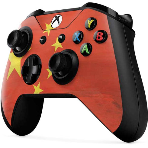 Chinese Flag Distressed Xbox One X Controller Skin