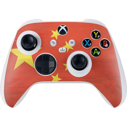 Chinese Flag Distressed Xbox Series S Controller Skin