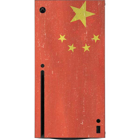 Chinese Flag Distressed Xbox Series X Console Skin