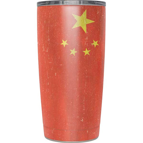 Chinese Flag Distressed Yeti 20oz Tumbler Skin