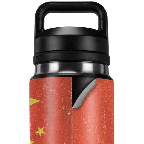 Chinese Flag Distressed YETI Rambler 26oz Bottle Skin