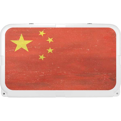 Chinese Flag Distressed YETI Tundra 45 Hard Cooler Skin