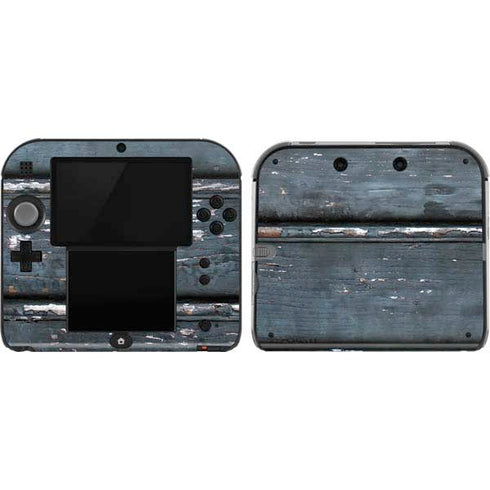 Chipped Blue Wood Nintendo 2DS Skin