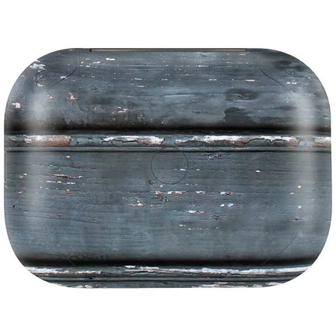 Chipped Blue Wood Amazon Echo Buds Skin