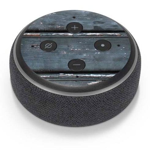 Chipped Blue Wood Amazon Echo Dot Skin