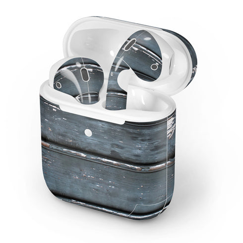 Chipped Blue Wood Apple AirPods 2 Skin