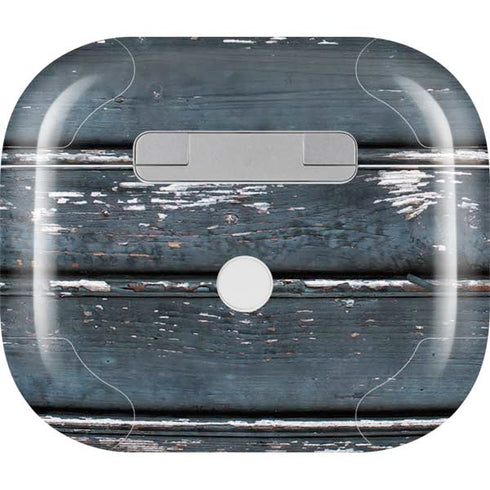 Chipped Blue Wood Apple AirPods (3rd Gen 2021) Skin
