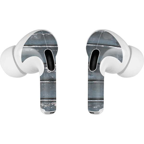 Chipped Blue Wood Apple AirPods Pro Skin