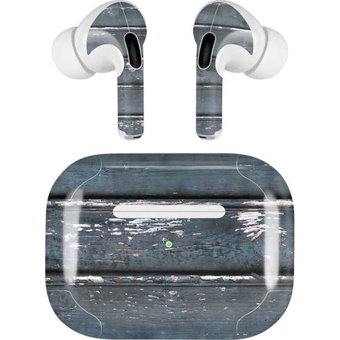 Chipped Blue Wood Apple AirPods Pro Skin