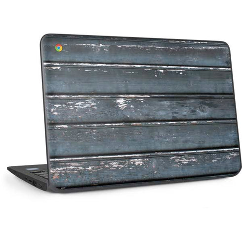 Chipped Blue Wood HP Chromebook Skin
