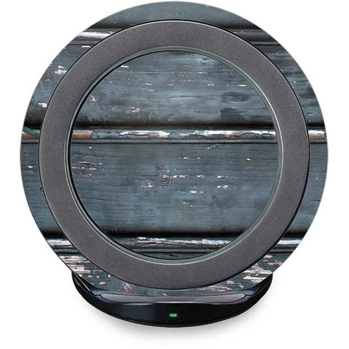 Chipped Blue Wood Fast Charge Wireless Charging Stand Skin