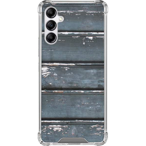 Chipped Blue Wood Galaxy A14 5G Clear Case