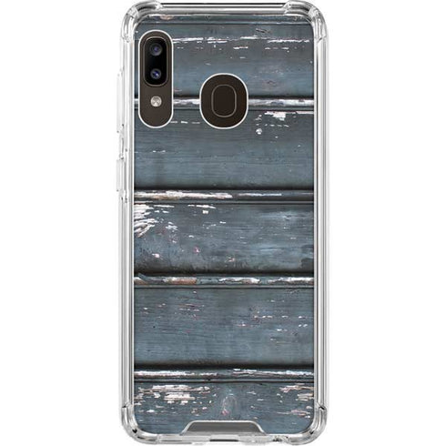 Chipped Blue Wood Galaxy A30 Clear Case