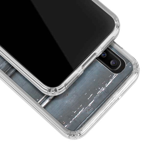 Chipped Blue Wood Galaxy A30 Clear Case