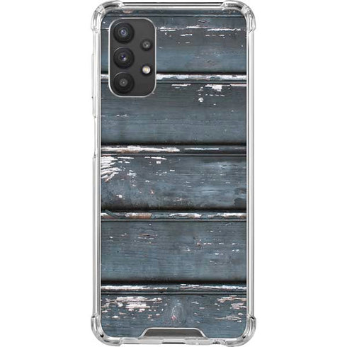 Chipped Blue Wood Galaxy A32 5G Clear Case