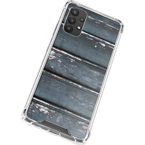 Chipped Blue Wood Galaxy A32 5G Clear Case