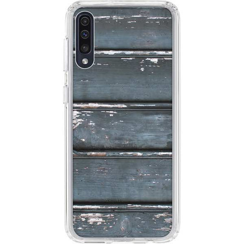 Chipped Blue Wood Galaxy A50 Clear Case