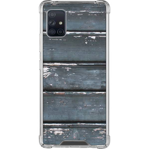 Chipped Blue Wood Galaxy A51 5G Clear Case