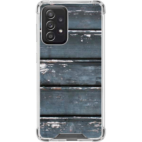 Chipped Blue Wood Galaxy A52 5G Clear Case
