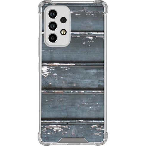 Chipped Blue Wood Galaxy A53 5G Clear Case