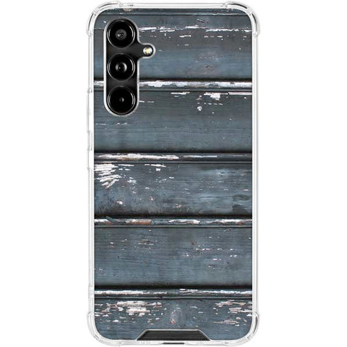 Chipped Blue Wood Galaxy A54 5G Clear Case