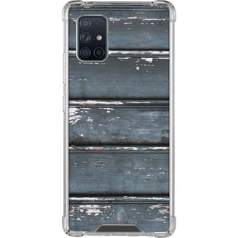 Chipped Blue Wood Galaxy A71 5G Clear Case