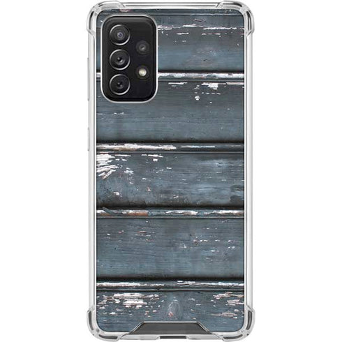 Chipped Blue Wood Galaxy A72 5G Clear Case