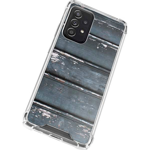 Chipped Blue Wood Galaxy A72 5G Clear Case