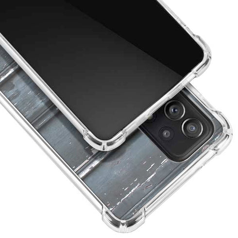 Chipped Blue Wood Galaxy A72 5G Clear Case