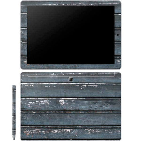 Chipped Blue Wood Galaxy Book 12in Skin