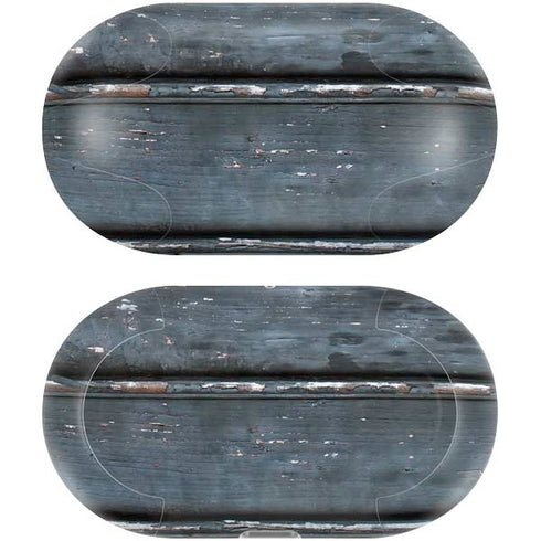 Chipped Blue Wood Galaxy Buds Plus Skin