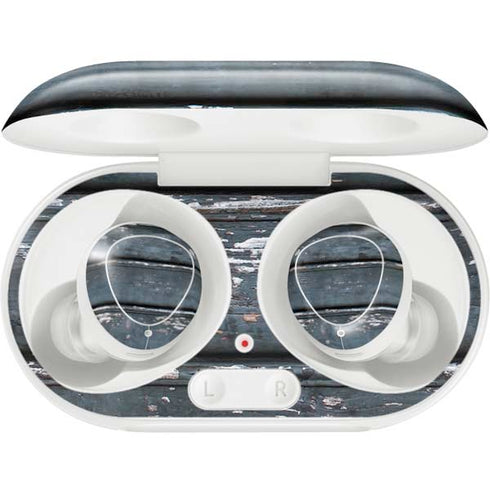 Chipped Blue Wood Galaxy Buds Plus Skin