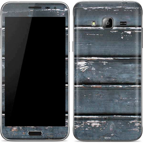 Chipped Blue Wood Galaxy J3 Skin
