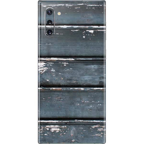 Chipped Blue Wood Galaxy Note 10 Skin