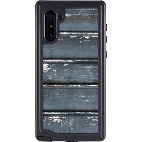 Chipped Blue Wood Galaxy Note 10 Waterproof Case