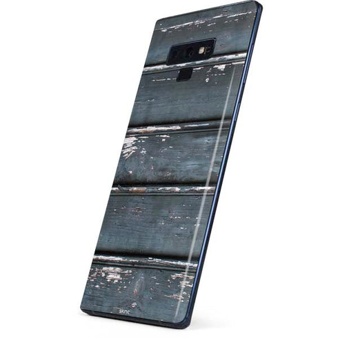 Chipped Blue Wood Galaxy Note 9 Skin