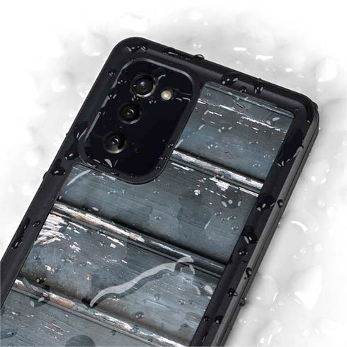 Chipped Blue Wood Galaxy Note20 5G Waterproof Case