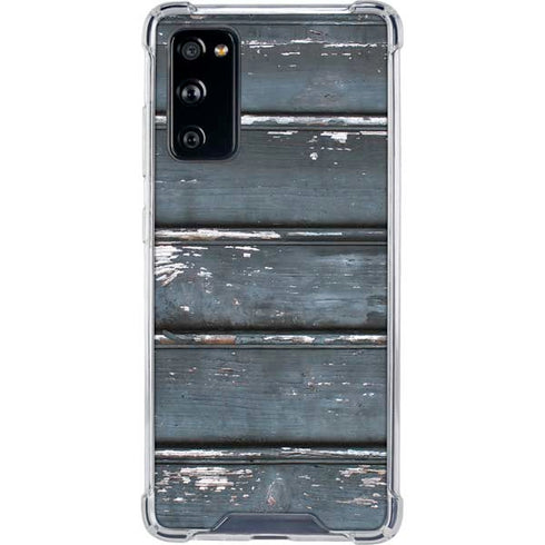 Chipped Blue Wood Galaxy S20 FE Clear Case