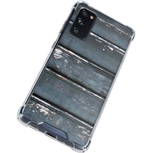 Chipped Blue Wood Galaxy S20 FE Clear Case