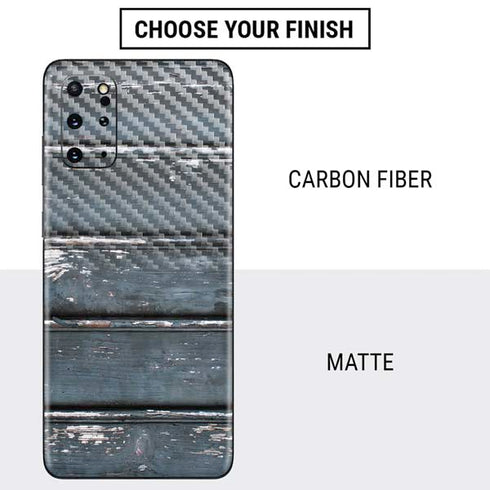 Chipped Blue Wood Galaxy S20 Plus Skin