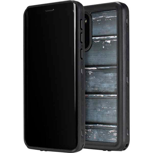 Chipped Blue Wood Galaxy S20 Plus Waterproof Case