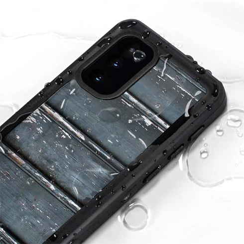 Chipped Blue Wood Galaxy S20 Waterproof Case