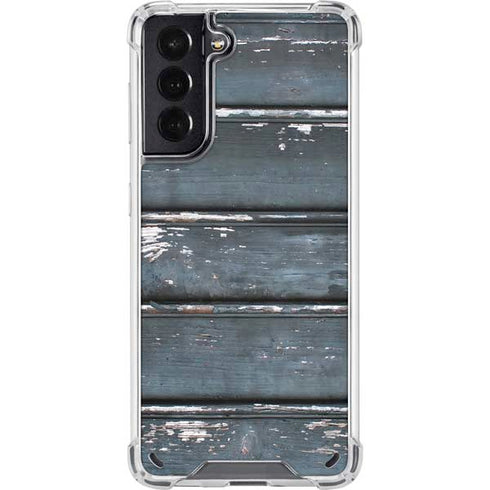 Chipped Blue Wood Galaxy S21 5G Clear Case
