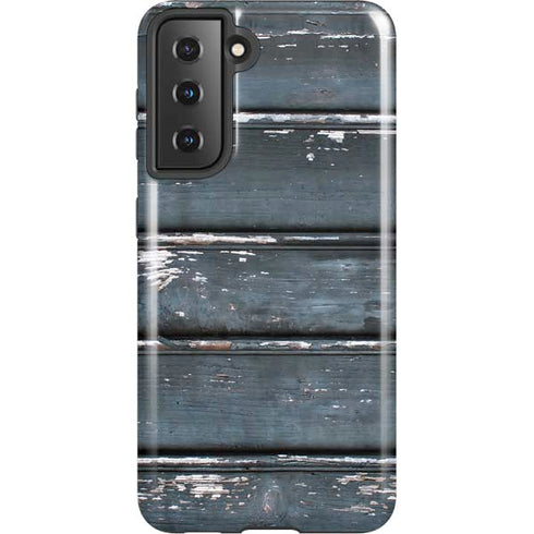 Chipped Blue Wood Galaxy S21 5G Pro Case
