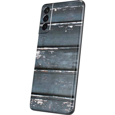 Chipped Blue Wood Galaxy S21 5G Skin