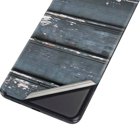 Chipped Blue Wood Galaxy S21 5G Skin