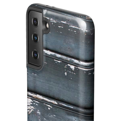 Chipped Blue Wood Galaxy S21 FE Pro Case