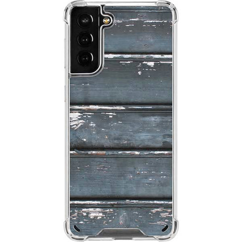 Chipped Blue Wood Galaxy S21 Plus 5G Clear Case