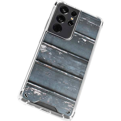 Chipped Blue Wood Galaxy S21 Ultra 5G Clear Case