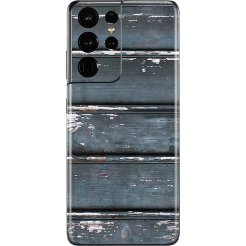 Chipped Blue Wood Galaxy S21 Ultra 5G Skin